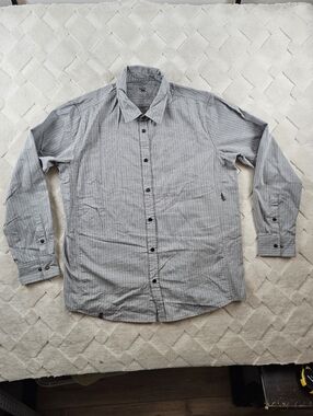 Qor button Up Shirt Mens Extra Large Gray Merino Wool Blend